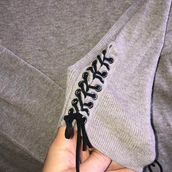 Mango lace up tie sleeve sweater - Picture 3 of 4